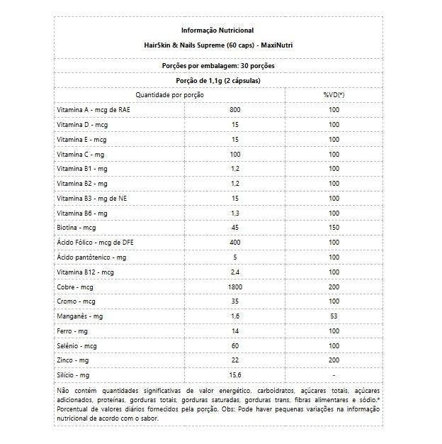 HairSkin & Nails Supreme (60 caps) - MaxiNutri
