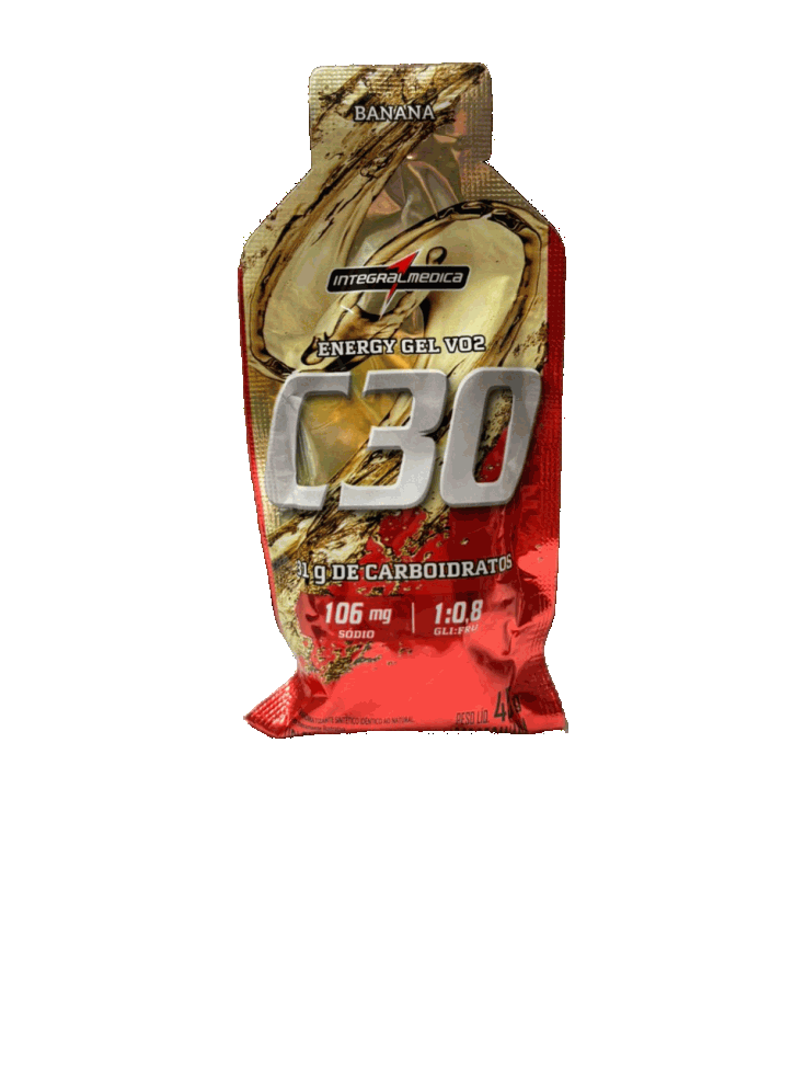 Sachê de Vo2 Energy Gel C30 45 g da Integralmédica sobre fundo claro