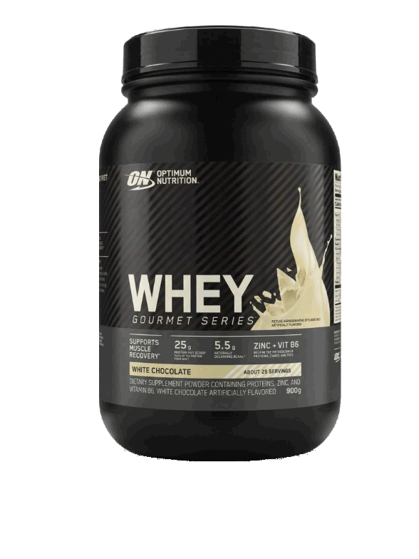 Pote de 900 g do whey em pó ON Whey Gourmet Series, da Optimum Nutrition
