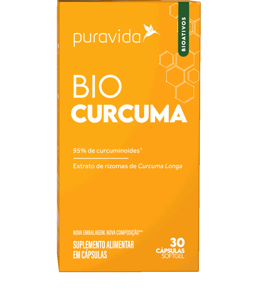 Pote de Bio Curcuma da Puravida com 30 cápsulas