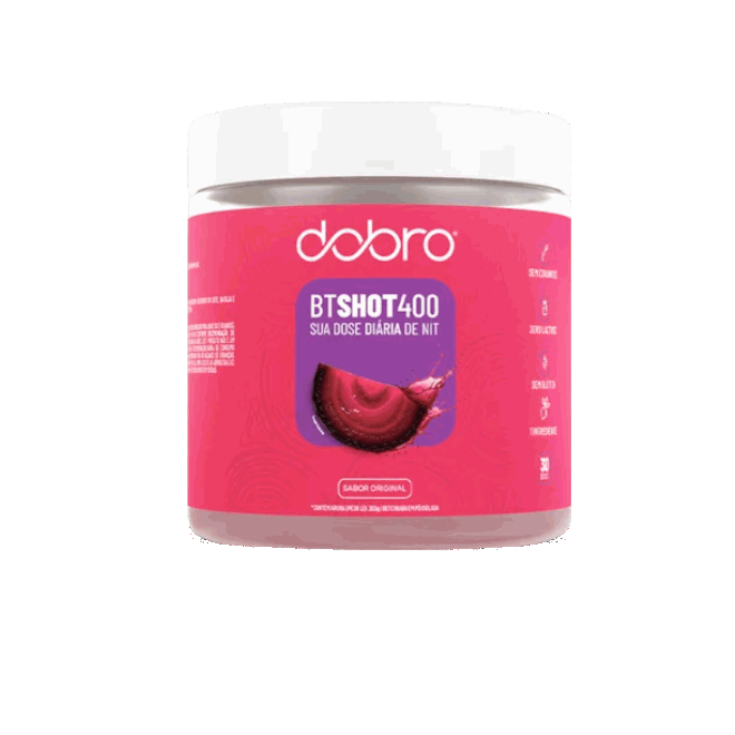 Pote de BT Shot 400 300 g da Dobro, pó de beterraba para diluir em água