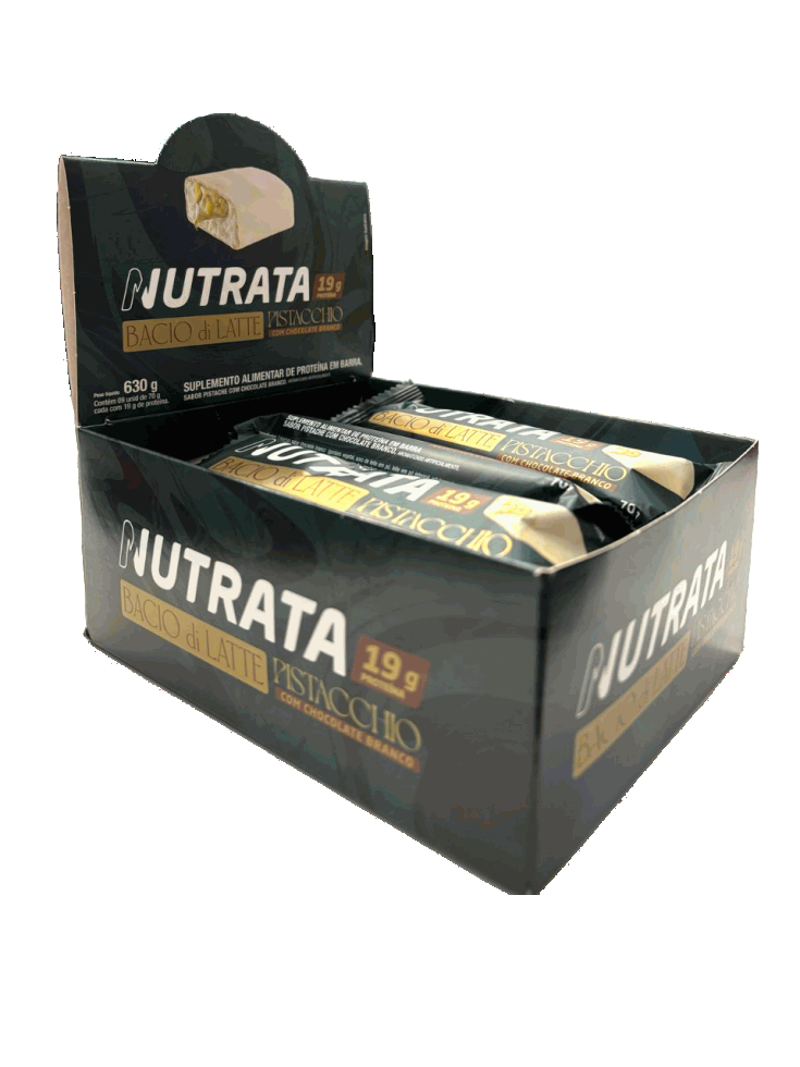 Barra Proteica Nutrata Bacio Di Latte Caixa com 9 Unidades (630g) - Nutrata