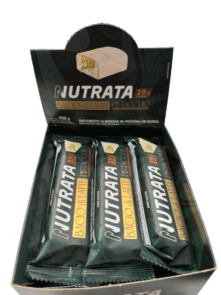 Barra Proteica Nutrata Bacio Di Latte Caixa com 9 Unidades (630g) - Nutrata