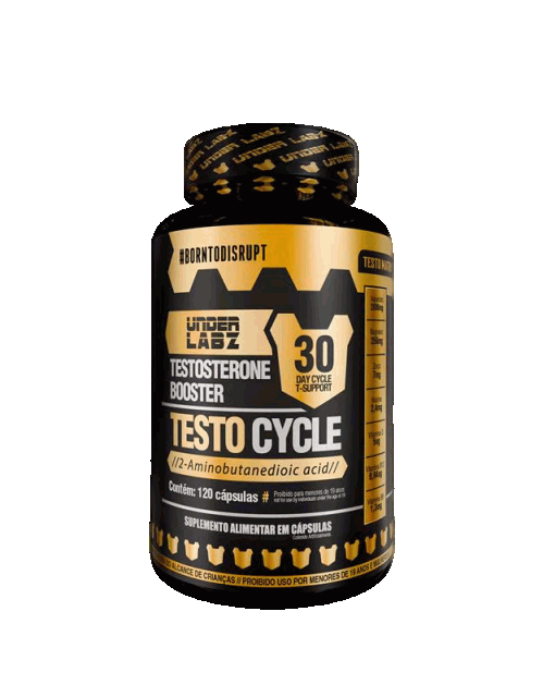 Frasco de Testo Cycle da Under Labz, com 120 cápsulas