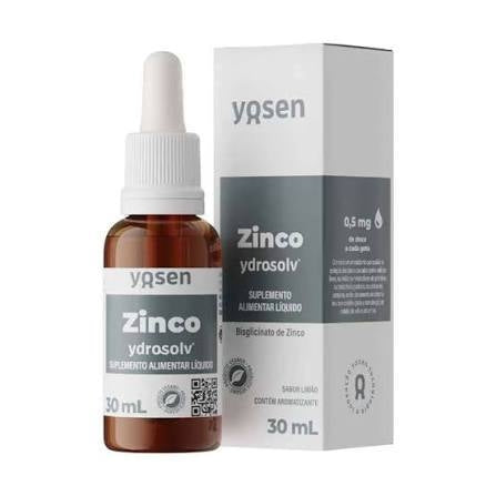 Frasco de Zinco Ydrosolv Yosen em gotas, 30 ml