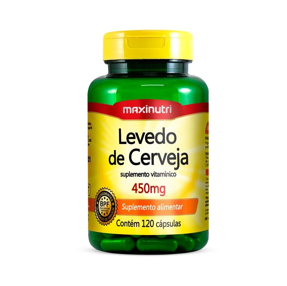 Levedo de Cerveja 450mg (120 caps) - MaxiNutri