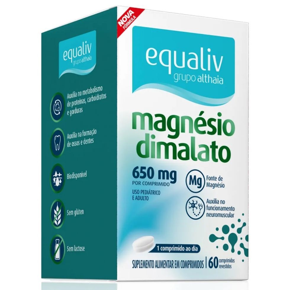 Magnésio Dimalato 650mg (60 comp) - Equaliv
