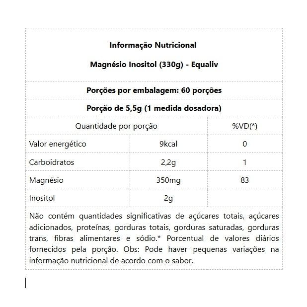Magnésio Inositol (330g) - Equaliv