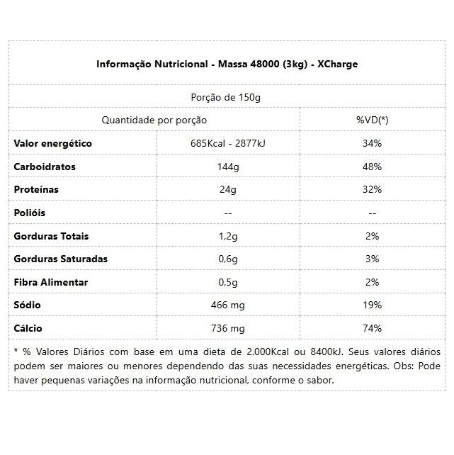 Massa 48000 (3kg) - XCharge