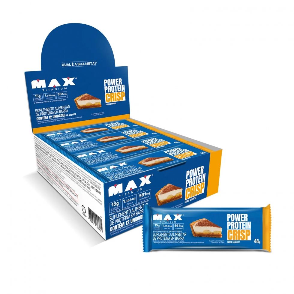 Display Max Titanium com 12 barras Power Protein Crisp de 44 g