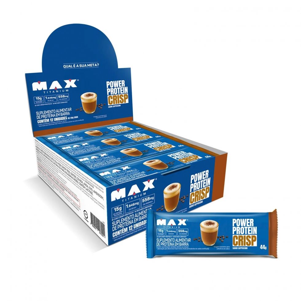 Display Max Titanium com 12 barras Power Protein Crisp de 44 g