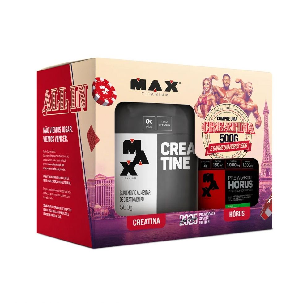 Promopack Las Vegas 2025 - Special Edition (Creatina 500g+ Hórus 150g) - Max Titanium