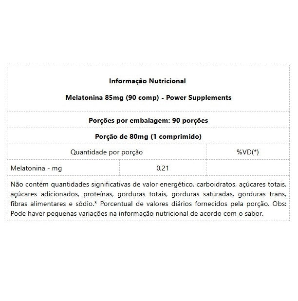 Melatonina 85mg (90 comp) - Power Supplements