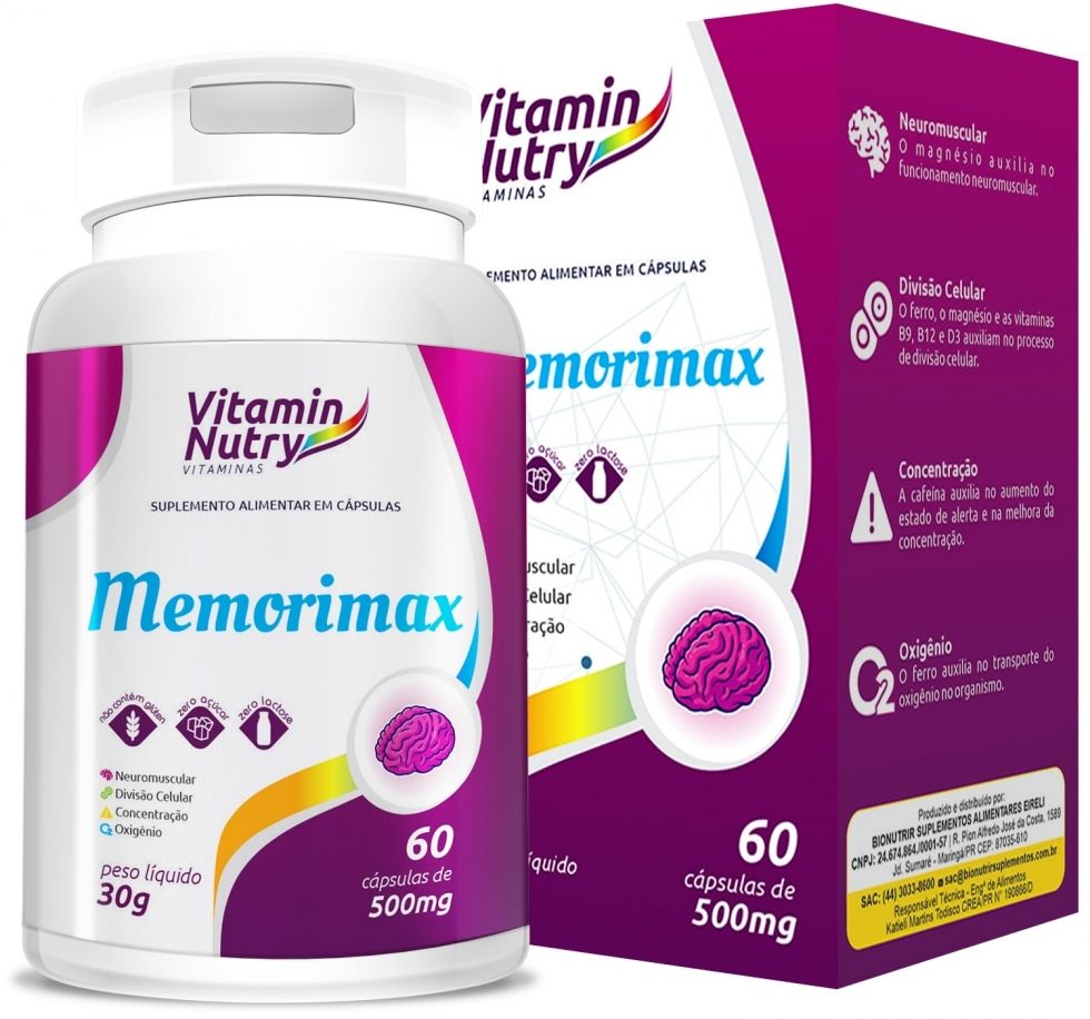 Memorimax 500mg (60 caps) - BioNutrir