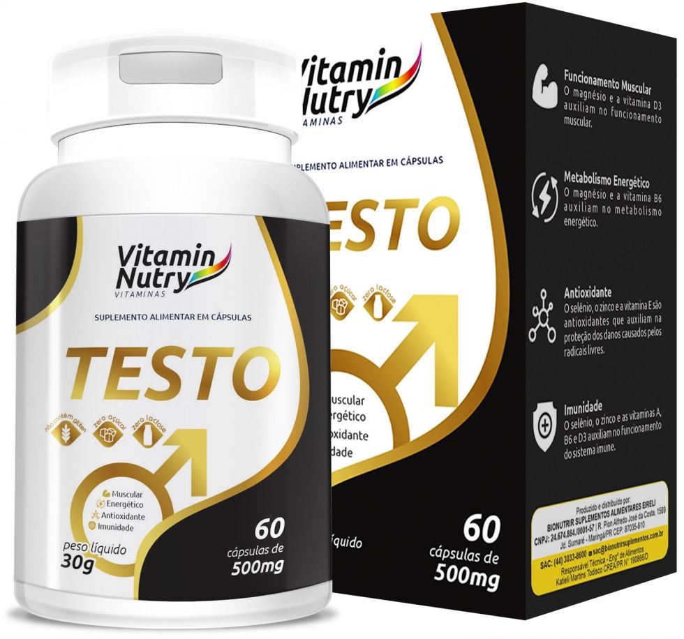 Testo 500mg (60 caps) - BioNutrir