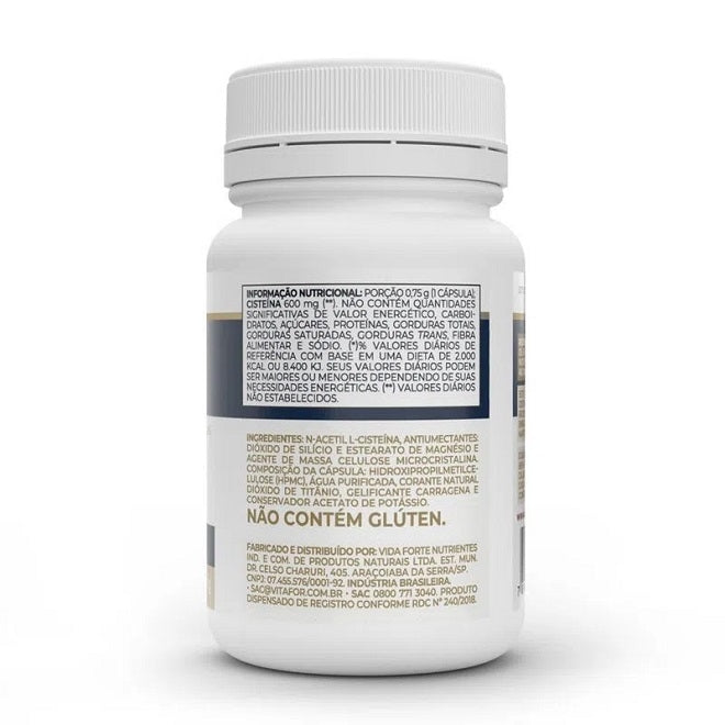 Aminoácidos - NAC N-Acetil L-Cisteína 600mg (30 caps) - VitaFor