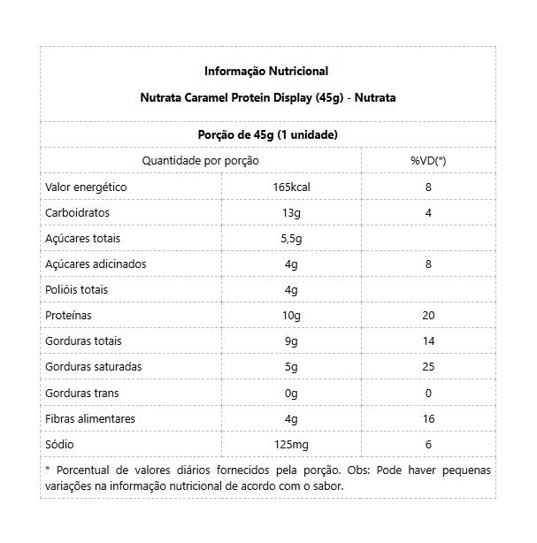 Nutrata Caramel Protein Display (12 unid. 45g) - Nutrata