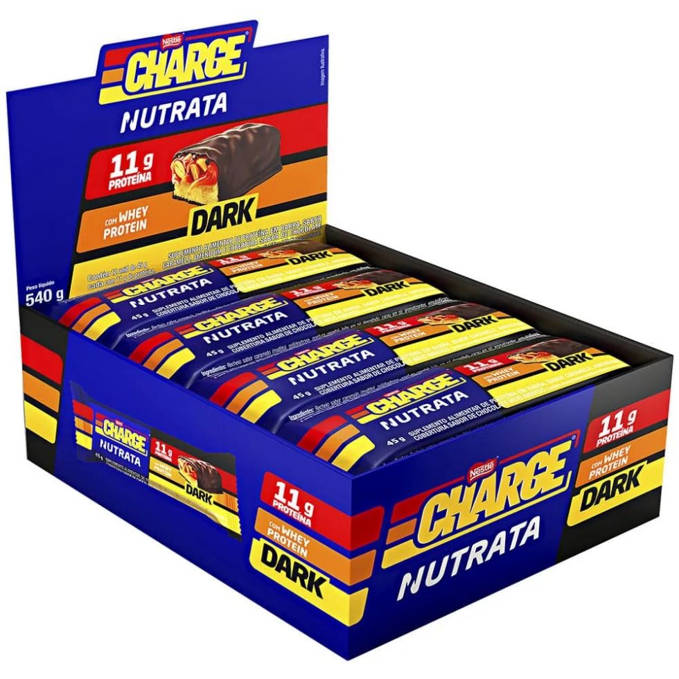 Caixa Nutrata com 12 barras proteicas Charge Bar de 45 g