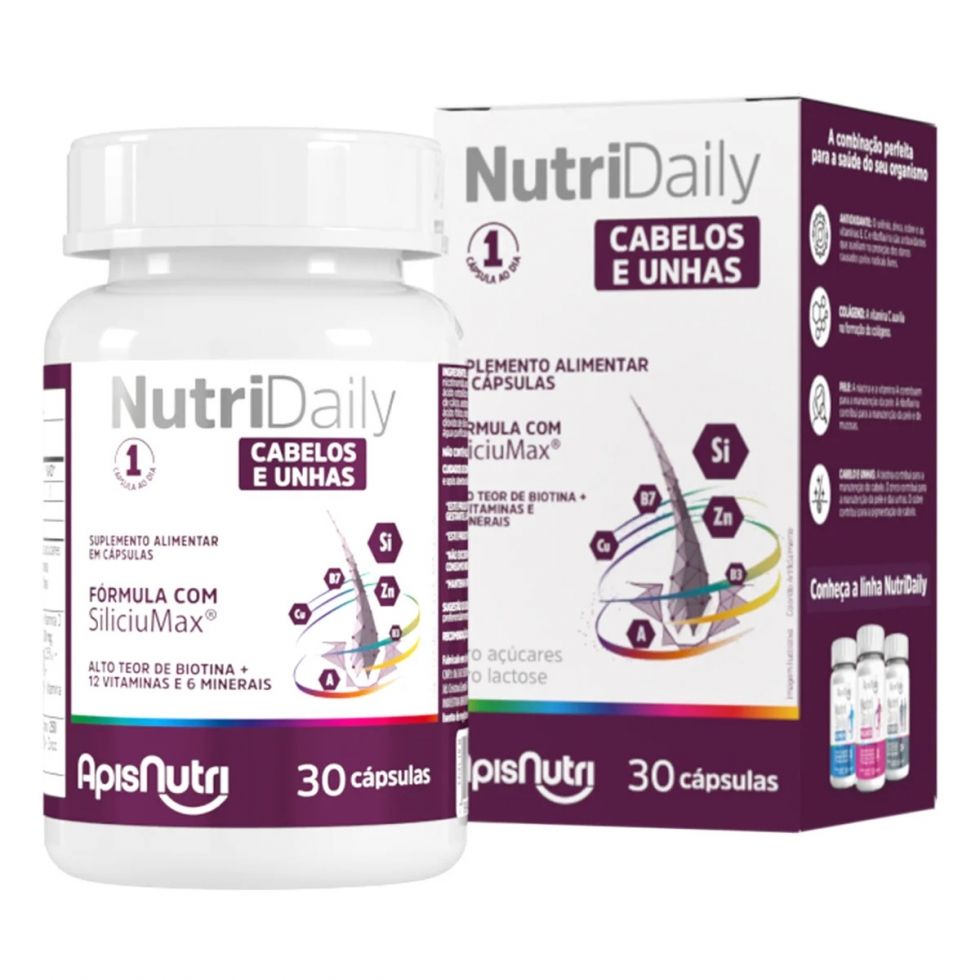 Nutri Daily Cabelos e Unhas (30 caps) - Apisnutri