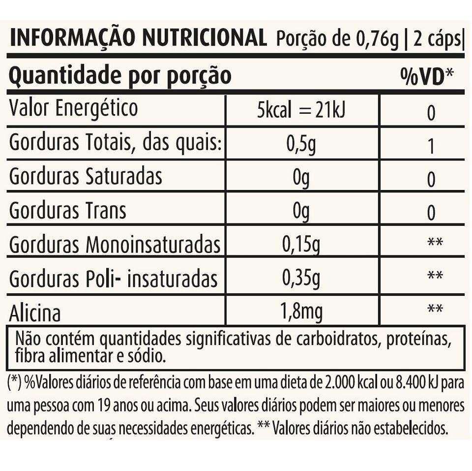 Óleo de Alho 380mg (60 caps) - Apisnutri