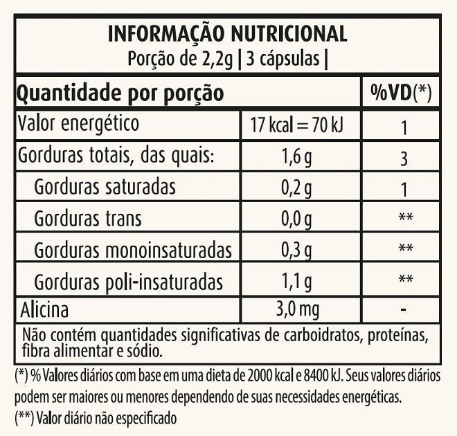 Óleo de Alho 500mg (60 caps) - Apisnutri