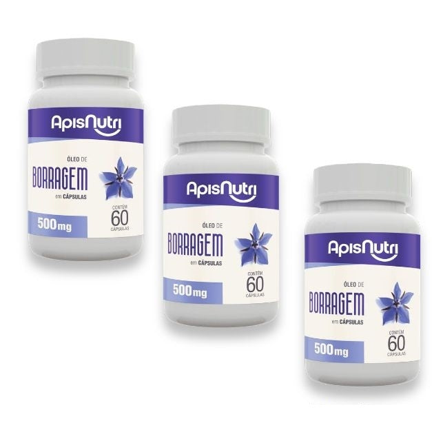 Óleo de Borragem 500mg (60 caps) - Apisnutri
