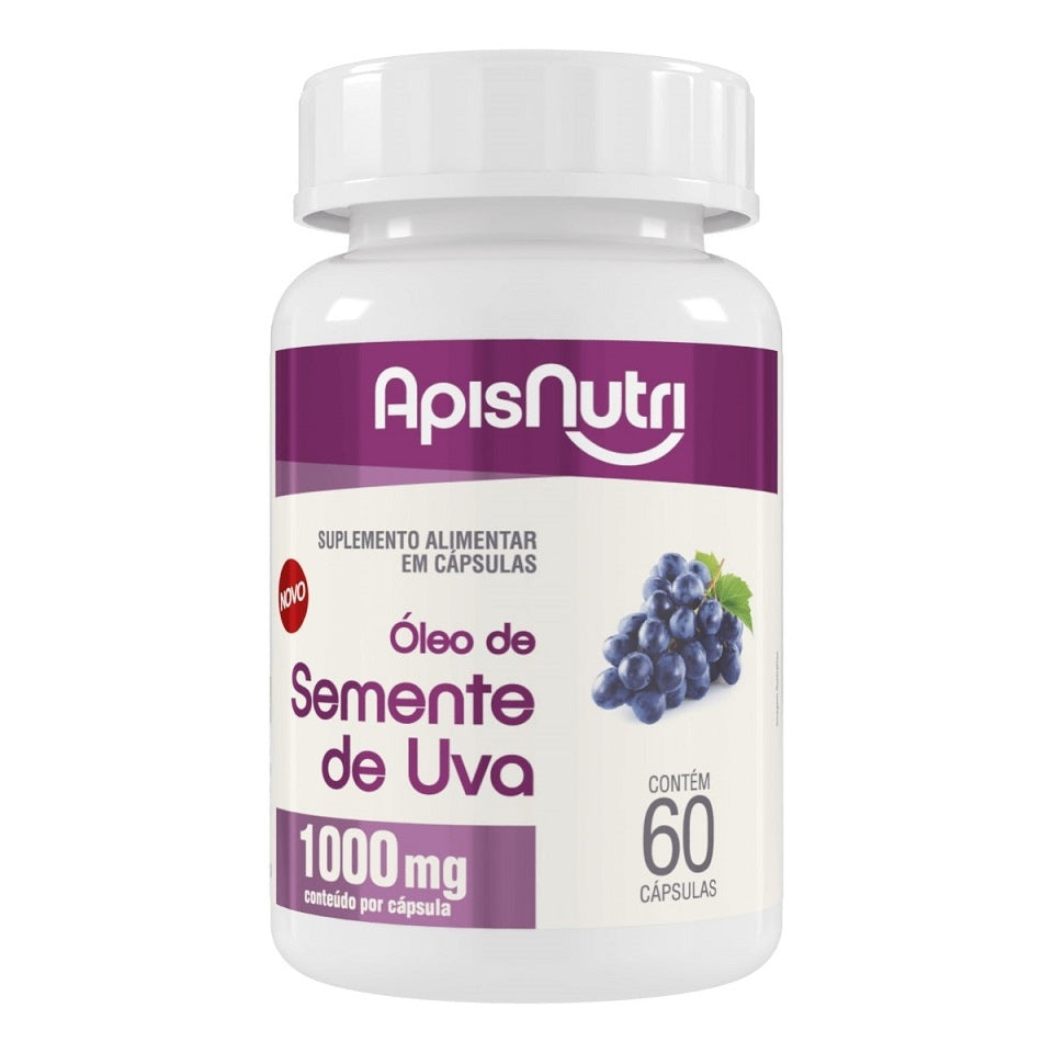 Óleo de Semente de Uva 1000mg (60 caps) - Apisnutri