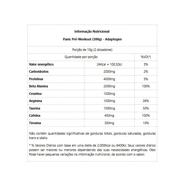 Panic Pré-Treino (300g) - Adaptogen