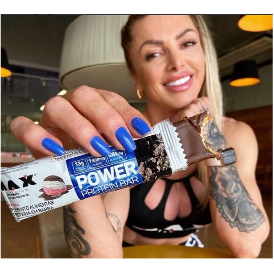Power Protein Bar Caixa com 12 Unidades (492g) - Max Titanium