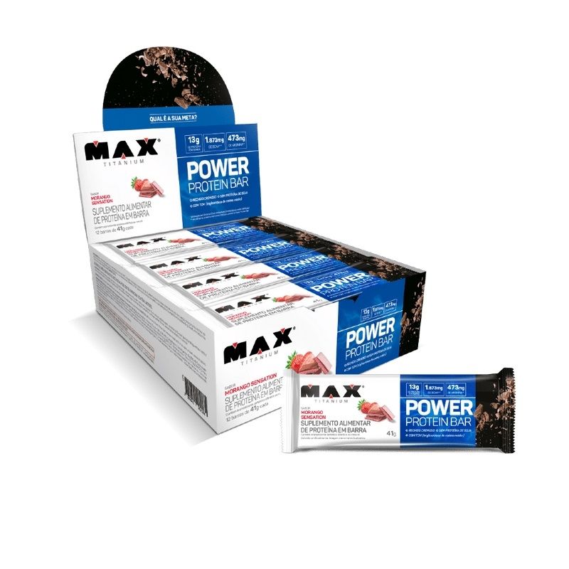 Power Protein Bar Caixa com 12 Unidades (492g) - Max Titanium
