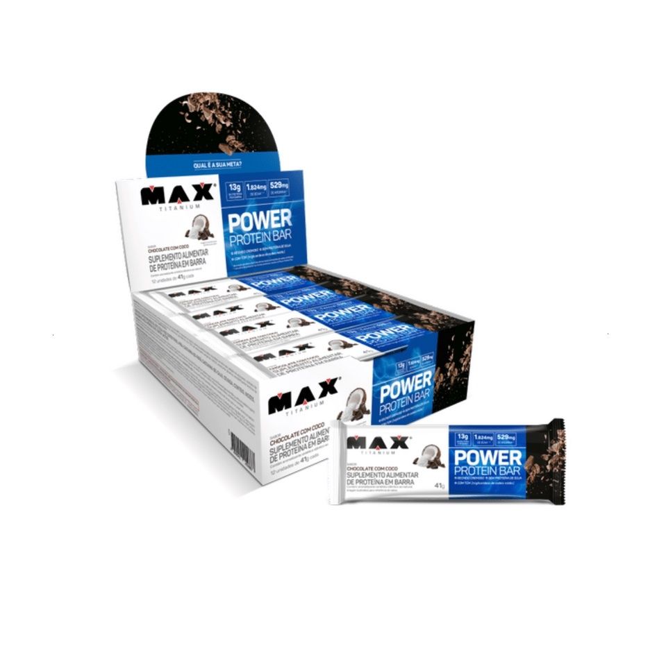 Power Protein Bar Caixa com 12 Unidades (492g) - Max Titanium