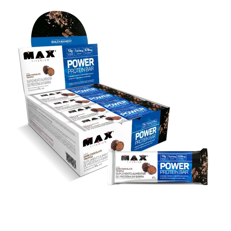 Power Protein Bar Caixa com 12 Unidades (492g) - Max Titanium