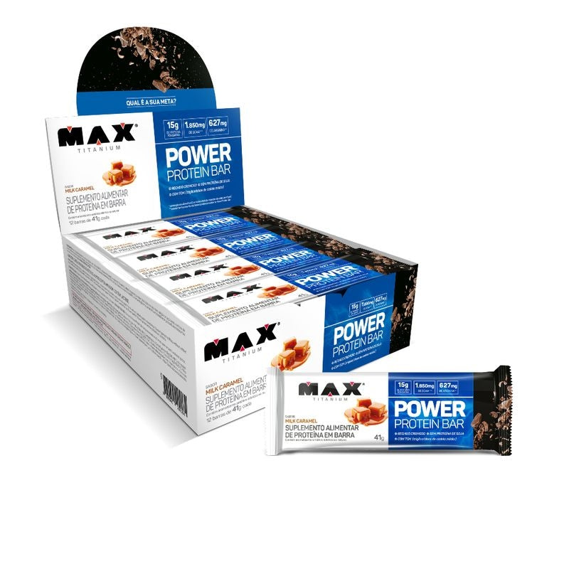 Power Protein Bar Caixa com 12 Unidades (492g) - Max Titanium