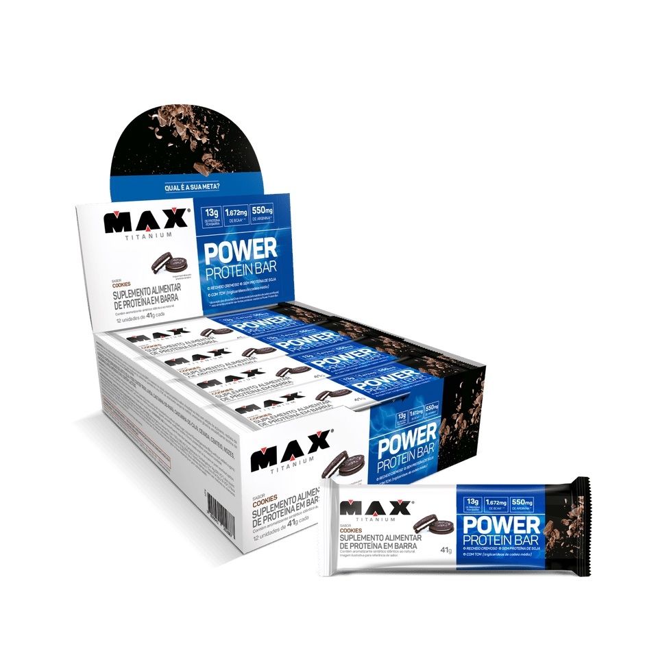 Power Protein Bar Caixa com 12 Unidades (492g) - Max Titanium