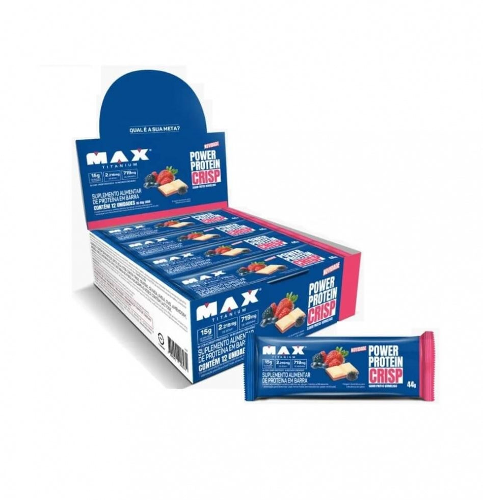 Power Protein Crisp Bar Display (12 unid. 44g) - Max Titanium