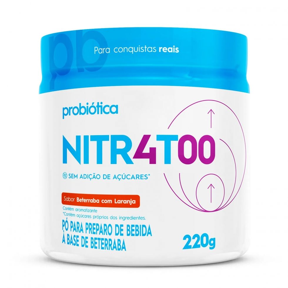 Pote de 220 g do NITR4T00 de beterraba em pó da Probiótica