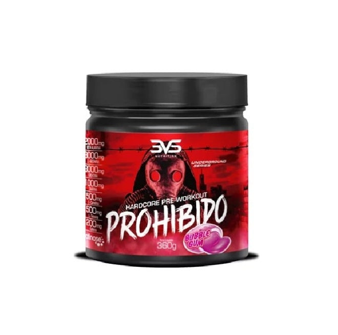 Pote de 360 g do pré-treino Prohibido HardCore da 3VS