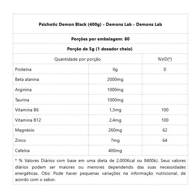 Psichotic Demon Black (400g) - Demons Lab