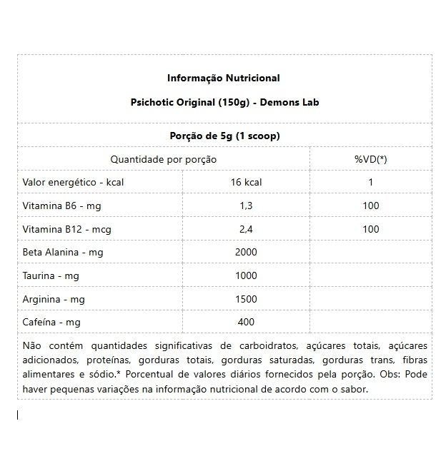 Pré-Treino - Psichotic Original (150g) - Demons Lab