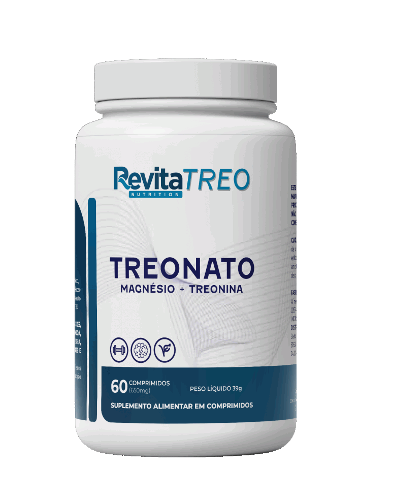 Frasco de Treonato 650 mg Revita Nutrition com 60 comprimidos