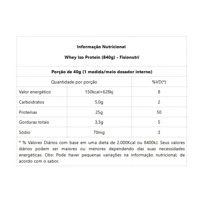 Whey Iso Protein (840g) - FisioNutri