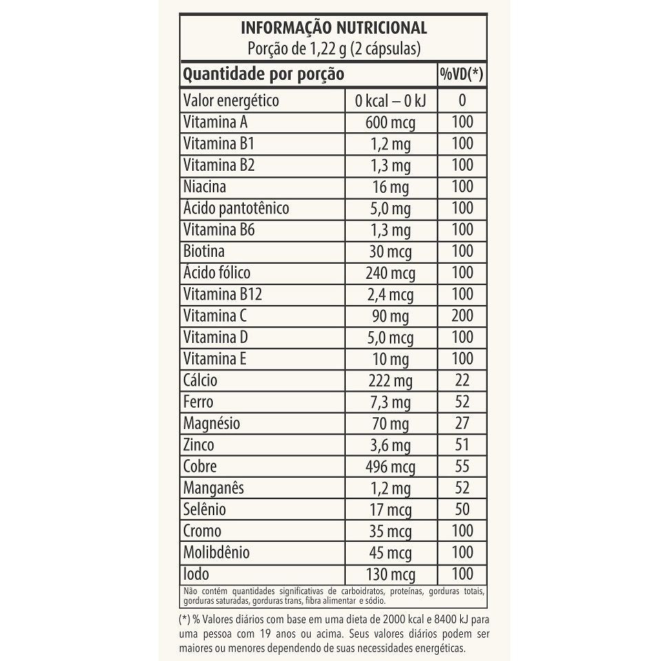 Nutri Daily Polivitamínico A-Z - 610mg (60 caps) - Apisnutri