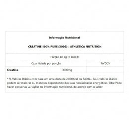 Creatine 100% Pure (300g) - Atlhetica Nutrition