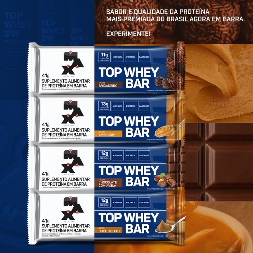 Top Whey Bar (Display 12 unid. 41g) - Max Titanium