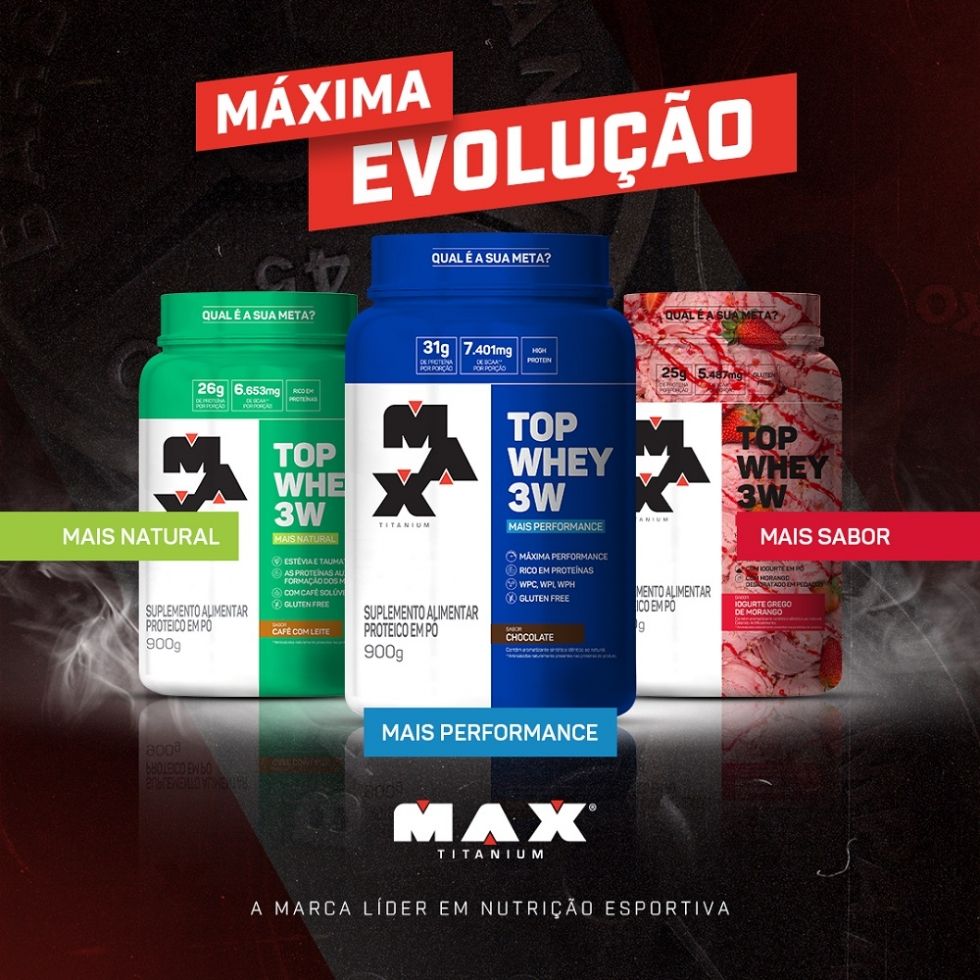Top Whey 3W (900g) - Max Titanium