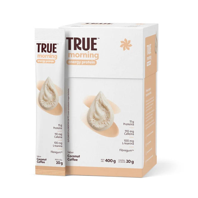 Display com 20 sachês de 20 g do True Morning Energy da True Source