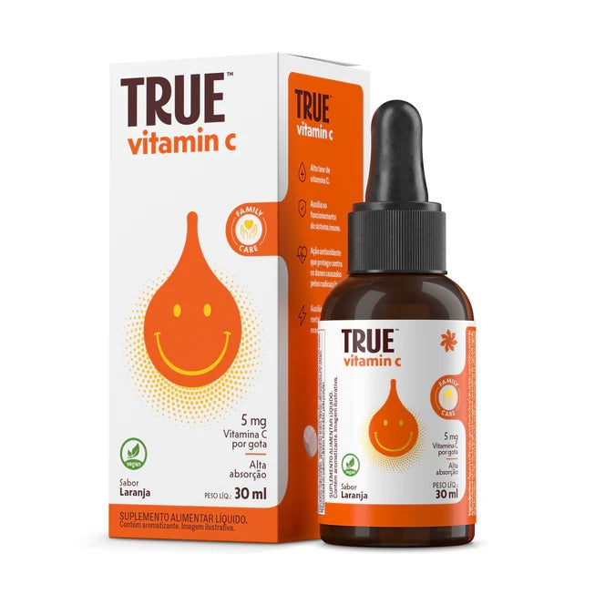Frasco de 30 ml de True Vitamin C Liquid, vitamina C em gotas da True Source