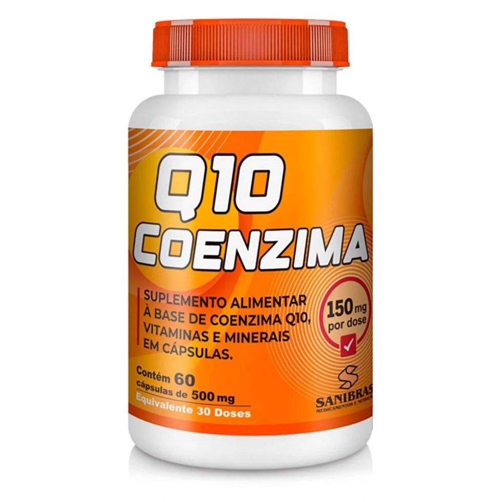 Frasco de Coenzima Q10 Sanibras com 60 cápsulas