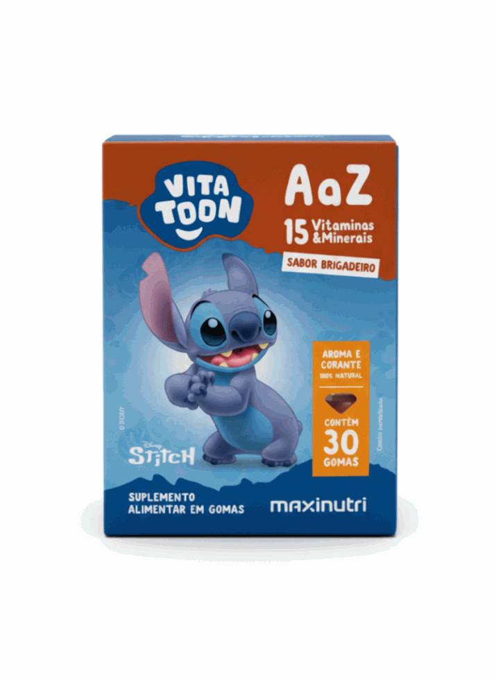 Multivitamínico - Vitatoon Stitch Polivitaminico A a Z (30 gomas) - MaxiNutri