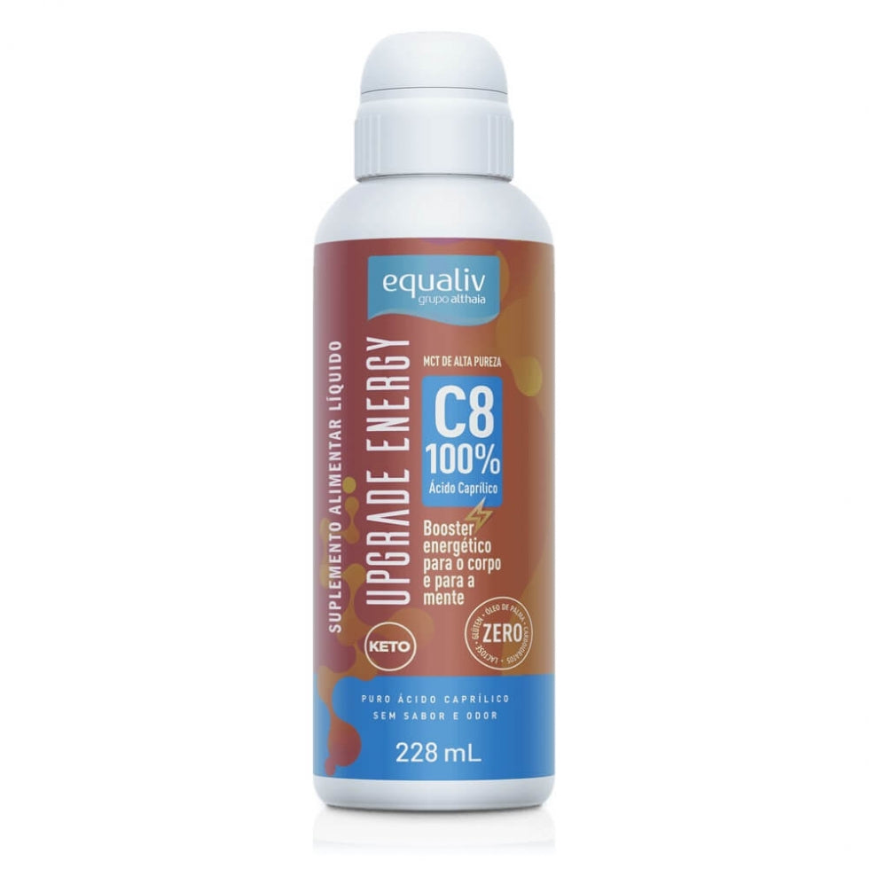 Frasco de 228 ml de UpGrade Energy da Equaliv, TCM líquido de óleo de coco